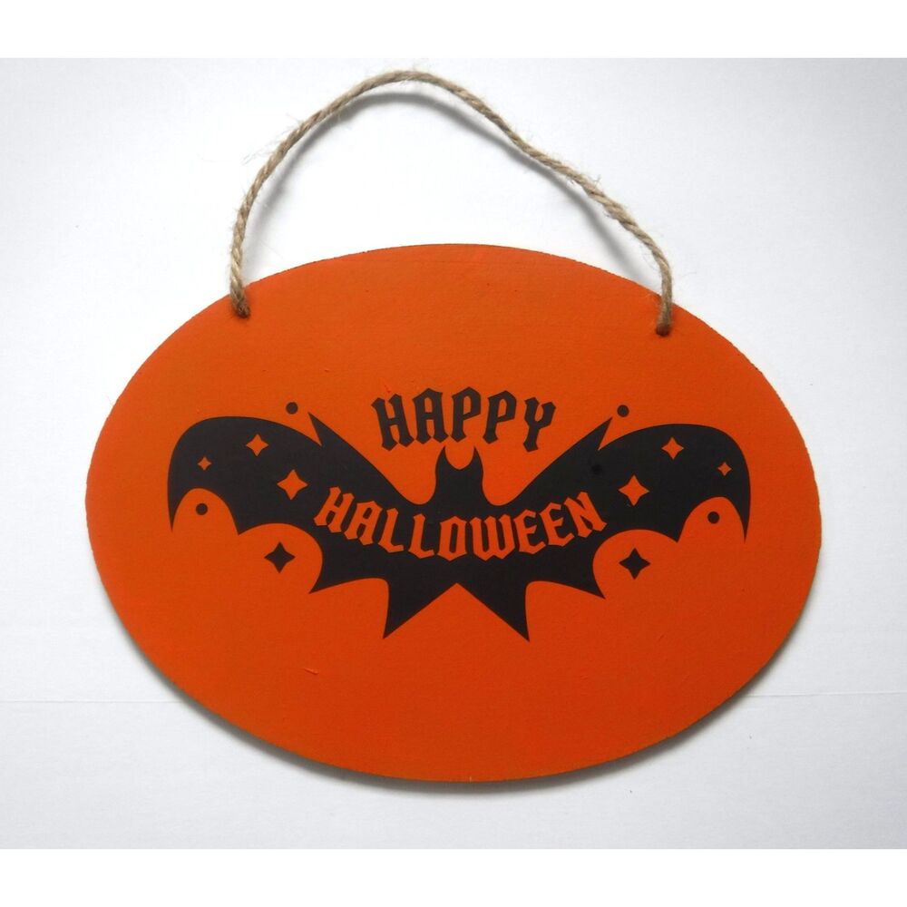 Wooden Sign / Home Decor - Halloween Orange